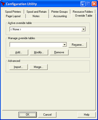 Override Table Tab