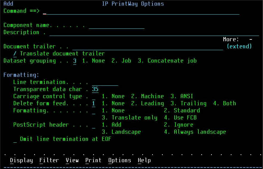 Dataset grouping=Concatenate job