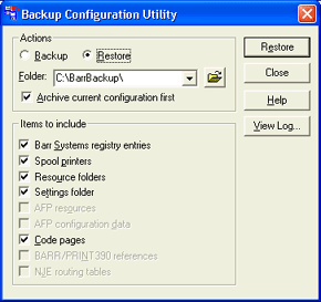 Backup Configuration Utility