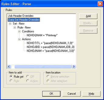 Rules Editor Dialog Box